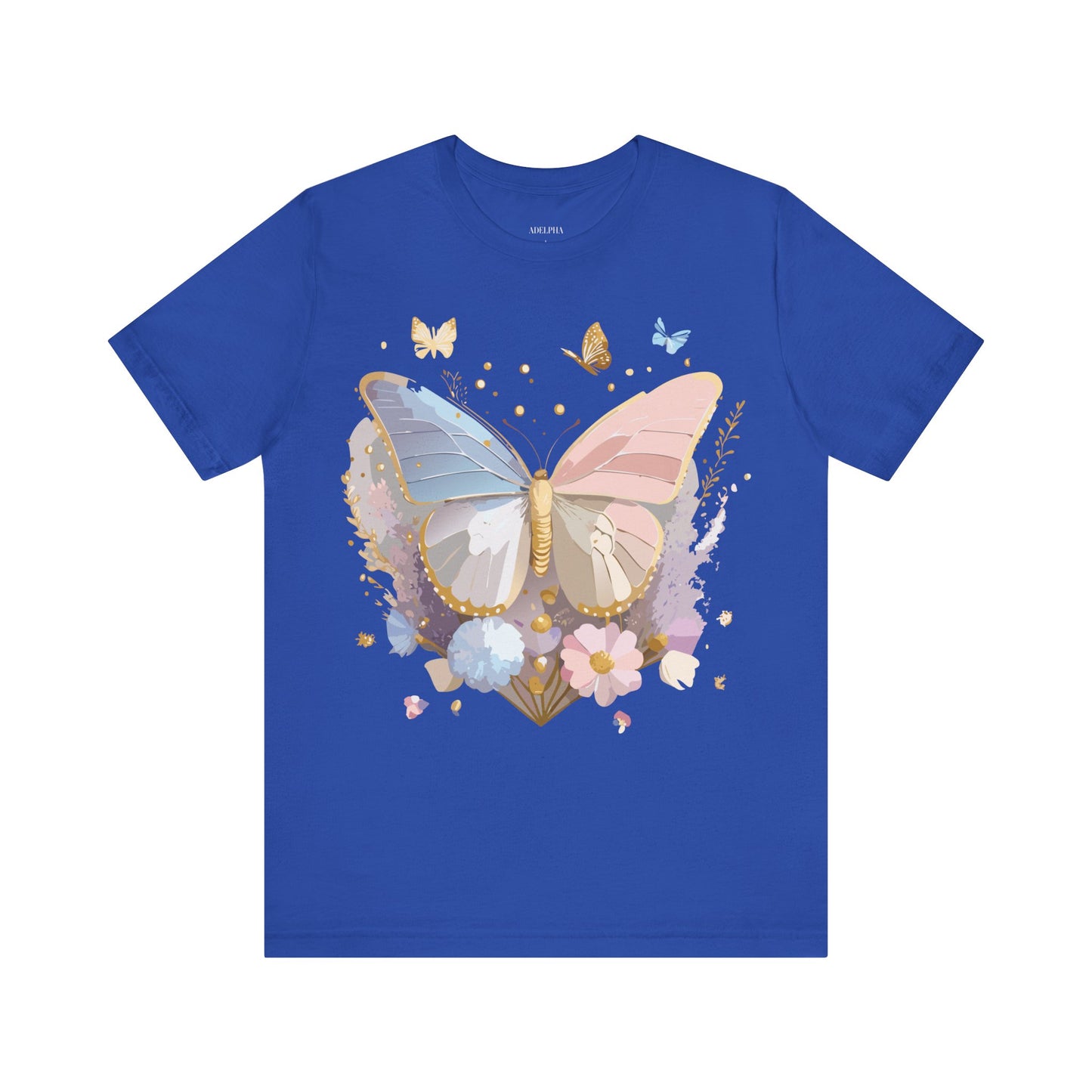 Natural Cotton Tee Shirt with Butterfly