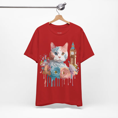 Natural Cotton Tee Shirt with Cat Printify