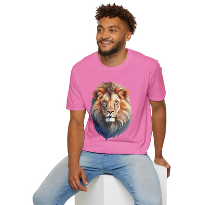 Gildan Softstyle Lion Print T Shirt Floral Tee For Unisex Everyday Comfort