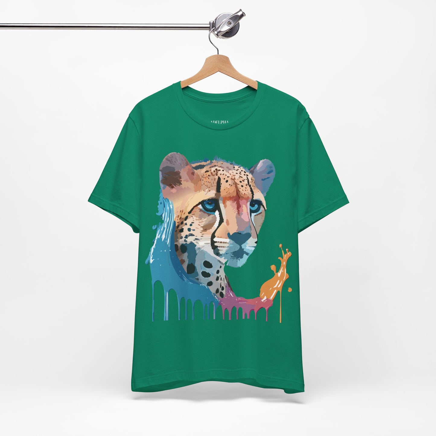 Natural Cotton Tee Shirt with Cheetah