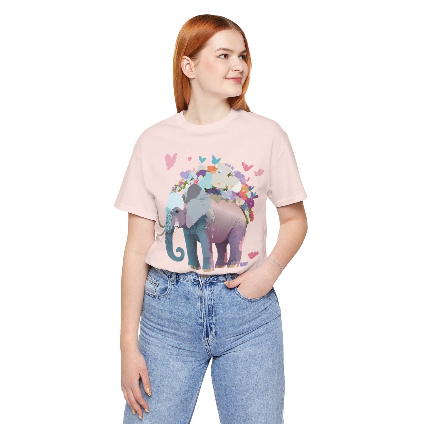 T-Shirt aus natürlicher Baumwolle mit Elefant