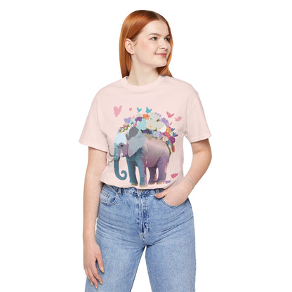 Natural Cotton Tee Shirt with Elephant Printify