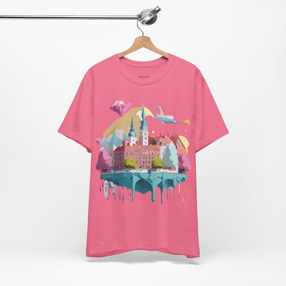 Natural Cotton Tee Shirt - Beautiful Places Collection - Warnemünde and Rostock - Germany Printify