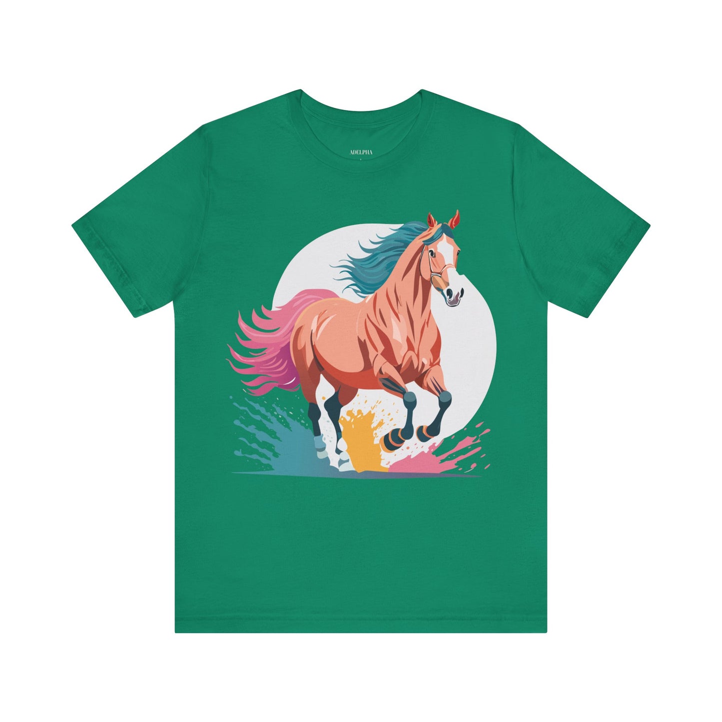 Natural Cotton Tee Shirt with Horse