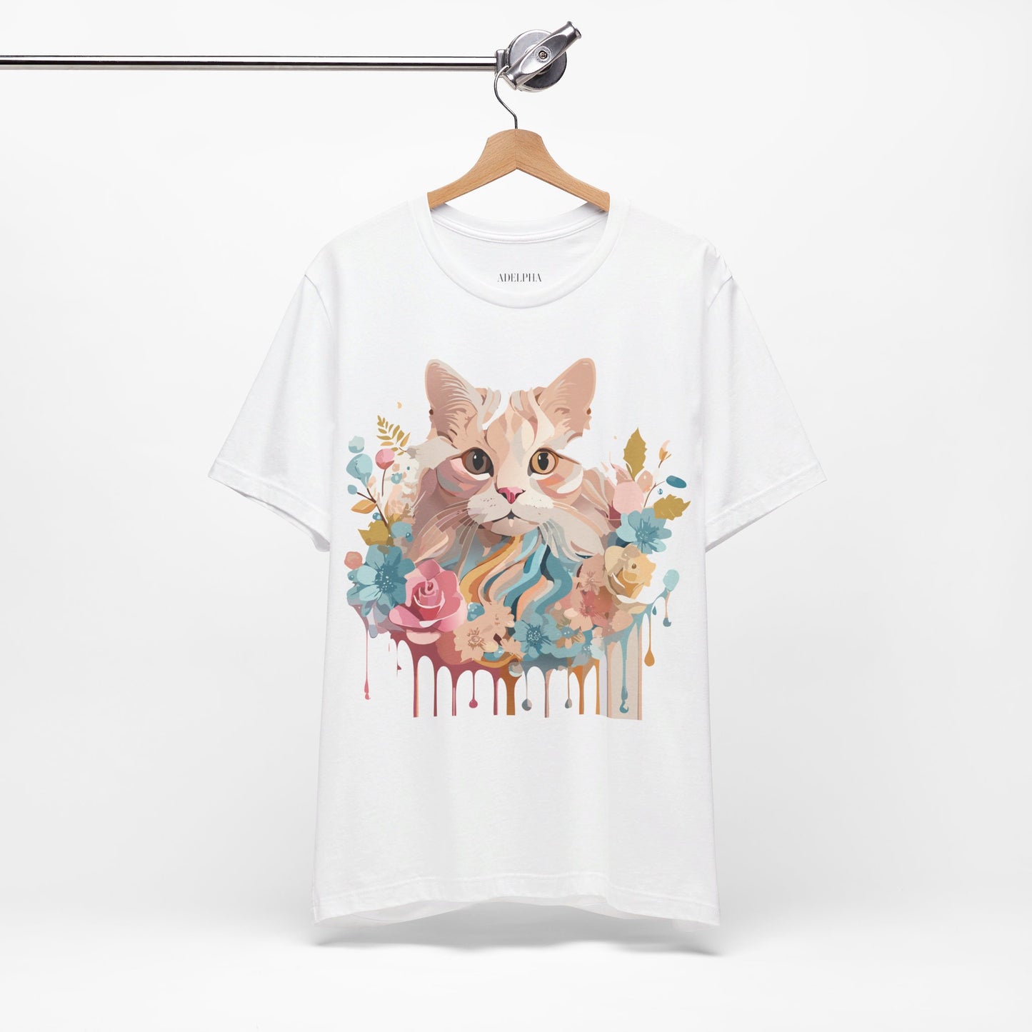 Natural Cotton Tee Shirt with Cat