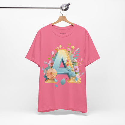 Natural Cotton Tee Shirt - Letters Collection - A Printify