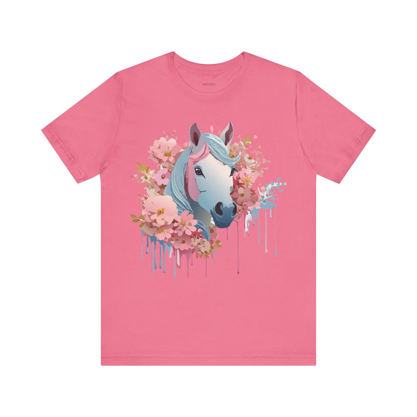 Natural Cotton Tee Shirt with Horse