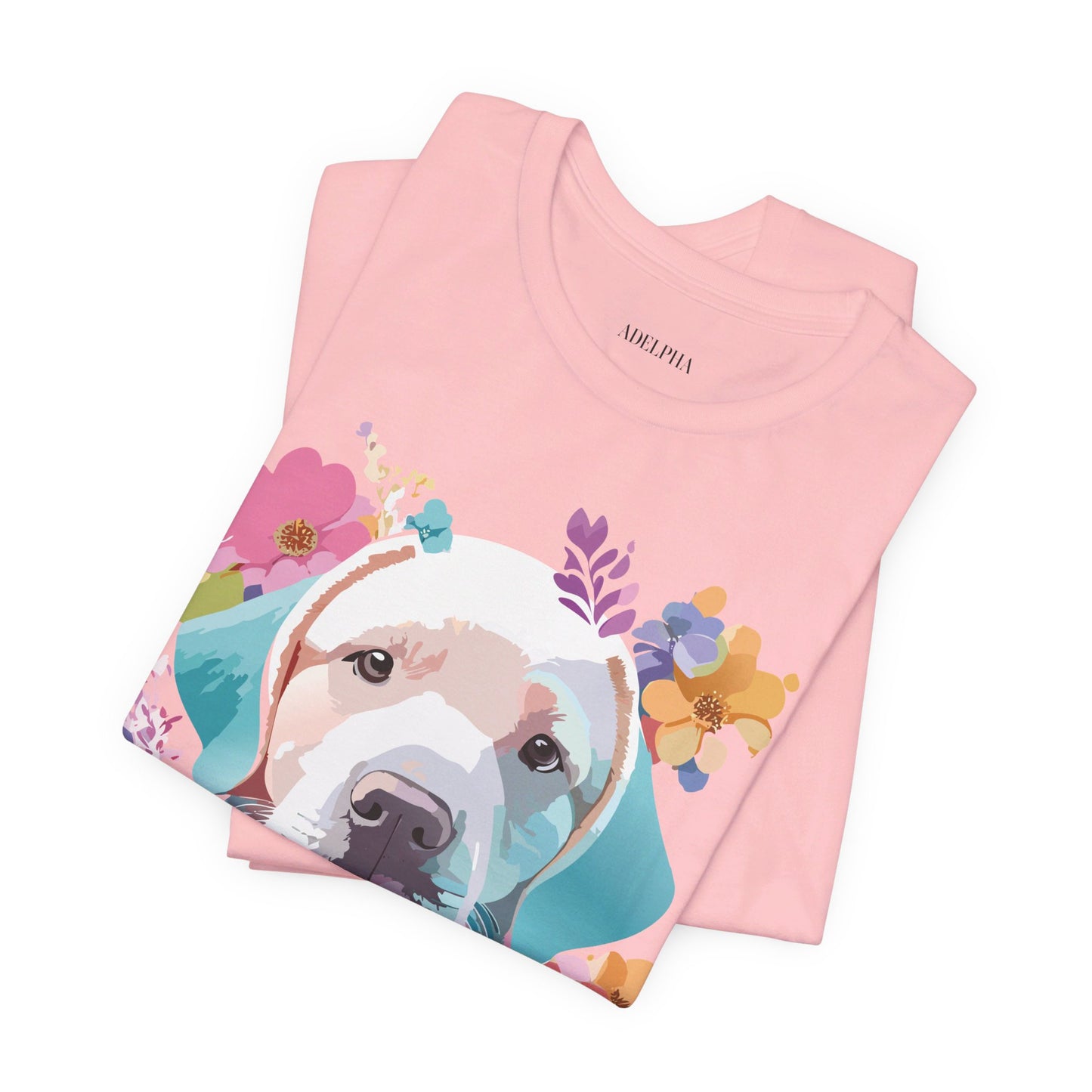 Natural Cotton Tee Shirt with Dog