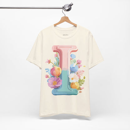 Natural Cotton Tee Shirt - Letters Collection - I Printify