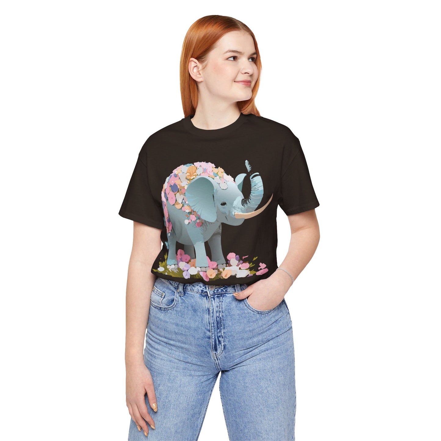 T-Shirt aus natürlicher Baumwolle mit Elefant