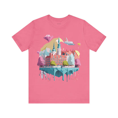 Natural Cotton Tee Shirt - Beautiful Places Collection - Warnemünde and Rostock - Germany Printify