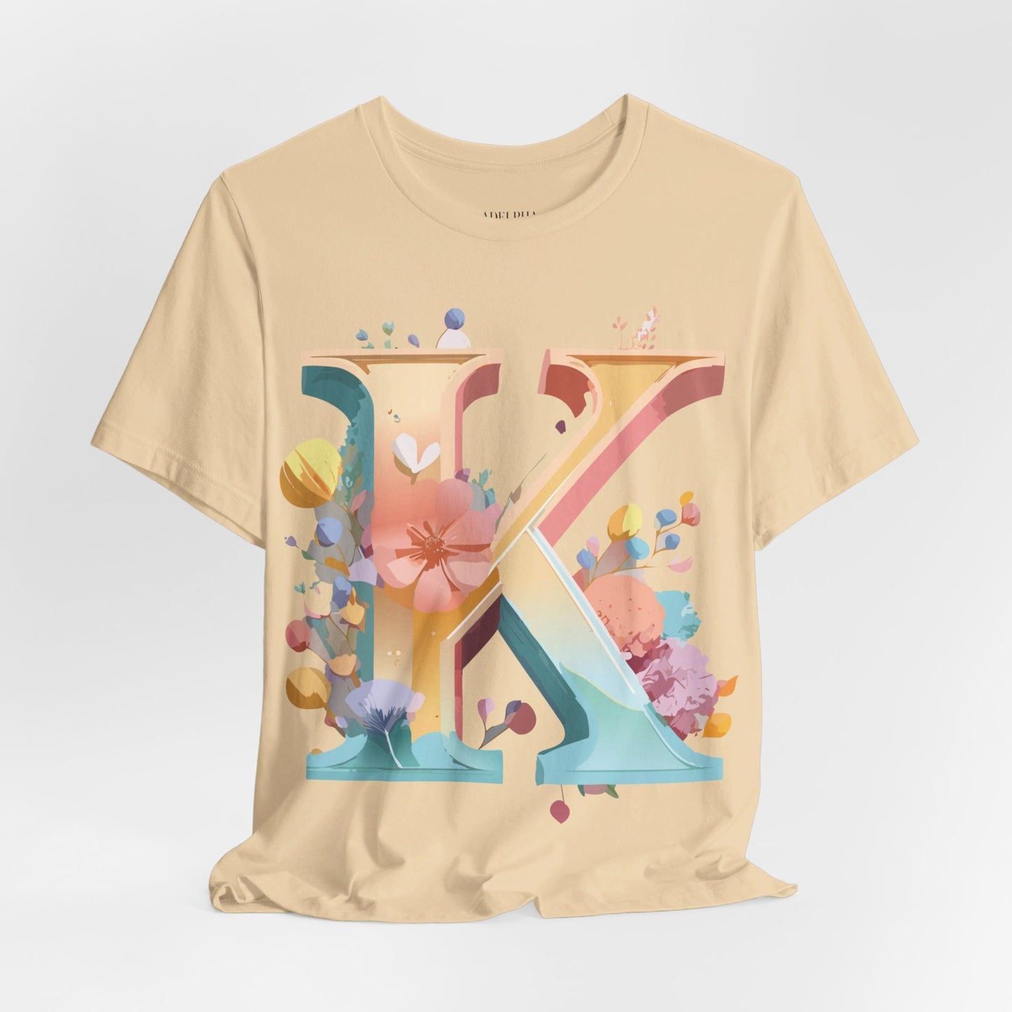 Natural Cotton Tee Shirt - Letters Collection - K