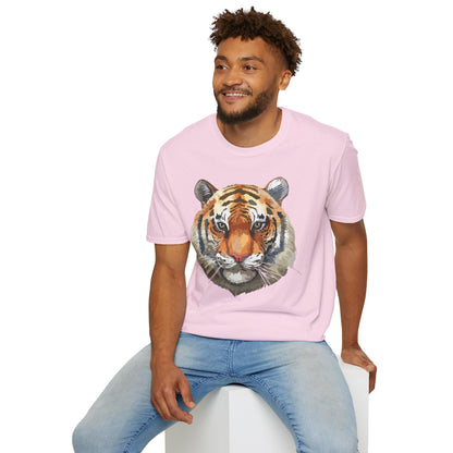 Tiger Print Unisex T Shirt Softstyle 64000 Gildan Ring Spun Cotton Tee
