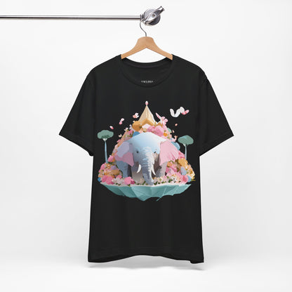Natural Cotton Tee Shirt with Elephant Printify
