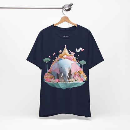 Natural Cotton Tee Shirt with Elephant Printify