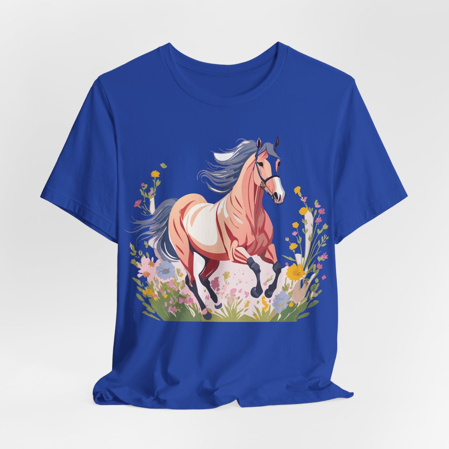 Natural Cotton Tee Shirt with Horse