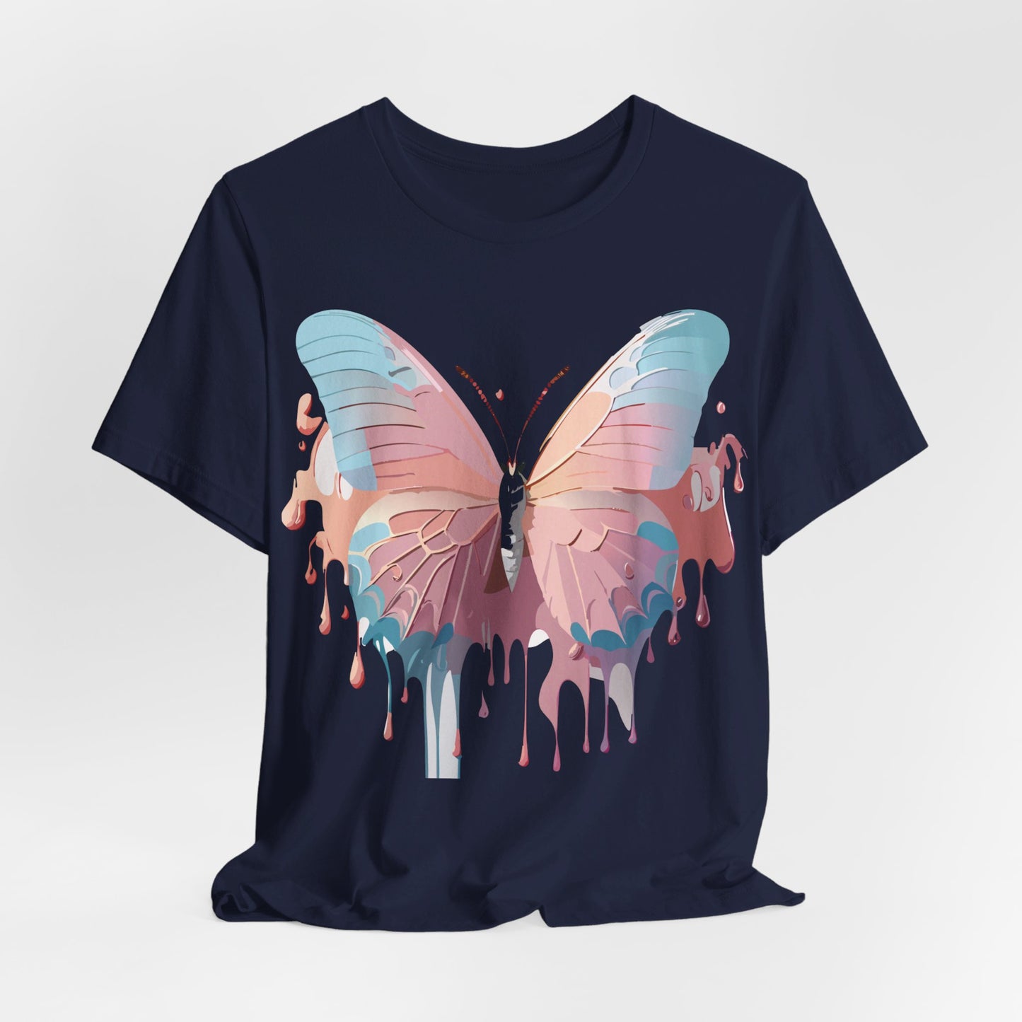 Natural Cotton Tee Shirt with Butterfly