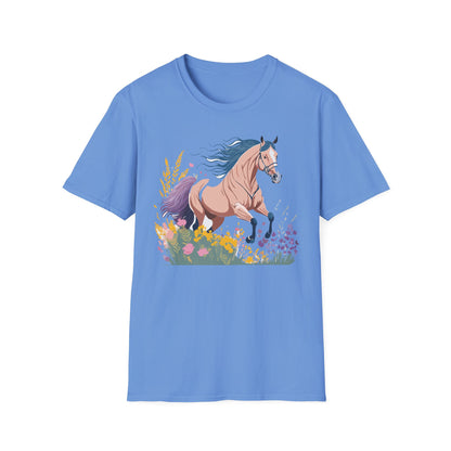 Unisex Horse Shirt With Animal Design Gildan Softstyle 64000 Tee