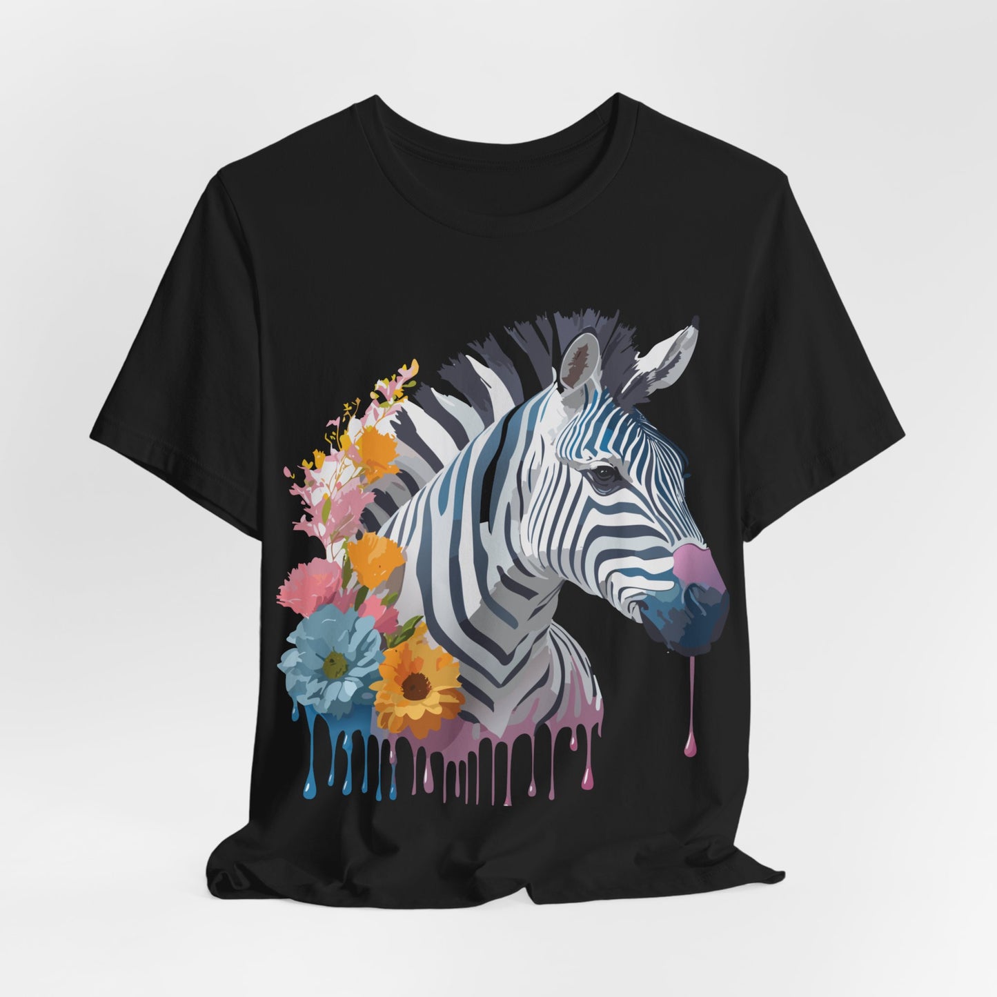 Natural Cotton Tee Shirt with Zebra