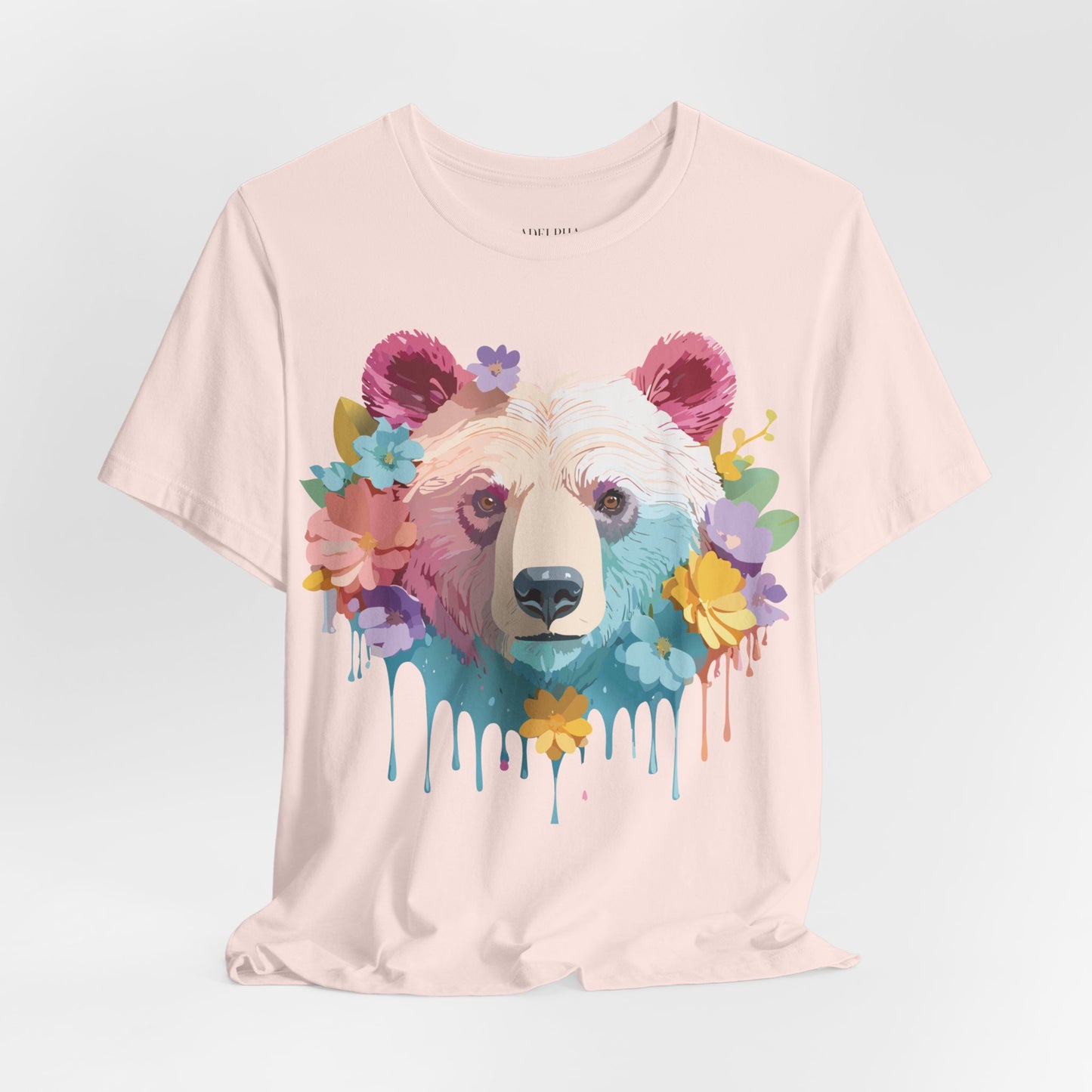 Natural Cotton Tee Shirt with Bear