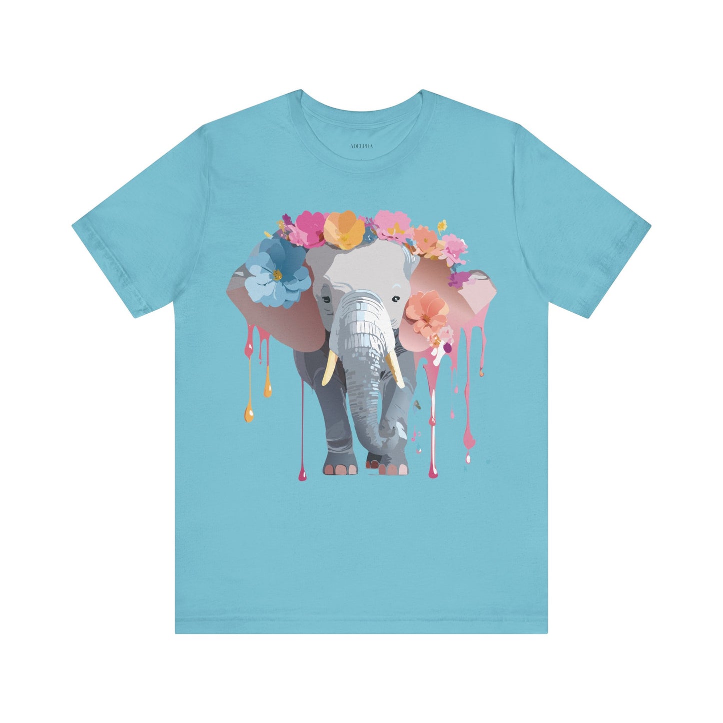 T-shirt en coton naturel avec motif éléphant