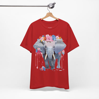Natural Cotton Tee Shirt with Elephant Printify