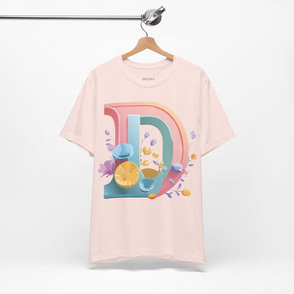 Natural Cotton Tee Shirt - Letters Collection - D Printify
