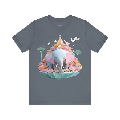 Natural Cotton Tee Shirt with Elephant Printify