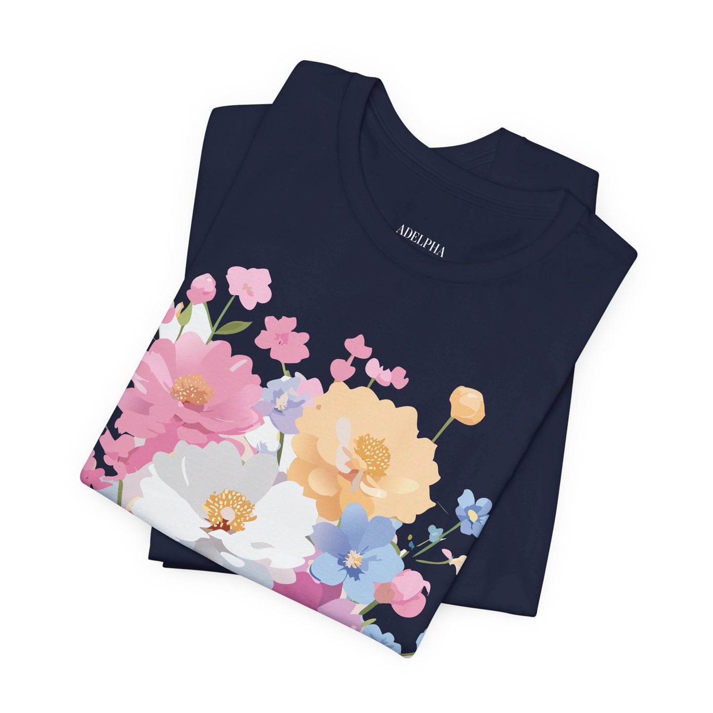 T-shirt en coton naturel avec fleurs