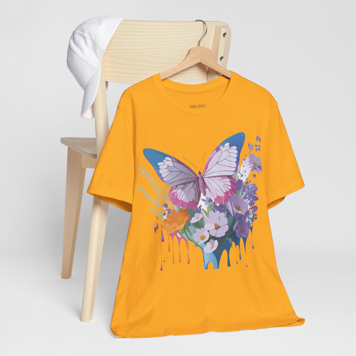 T-Shirt aus natürlicher Baumwolle mit Schmetterling