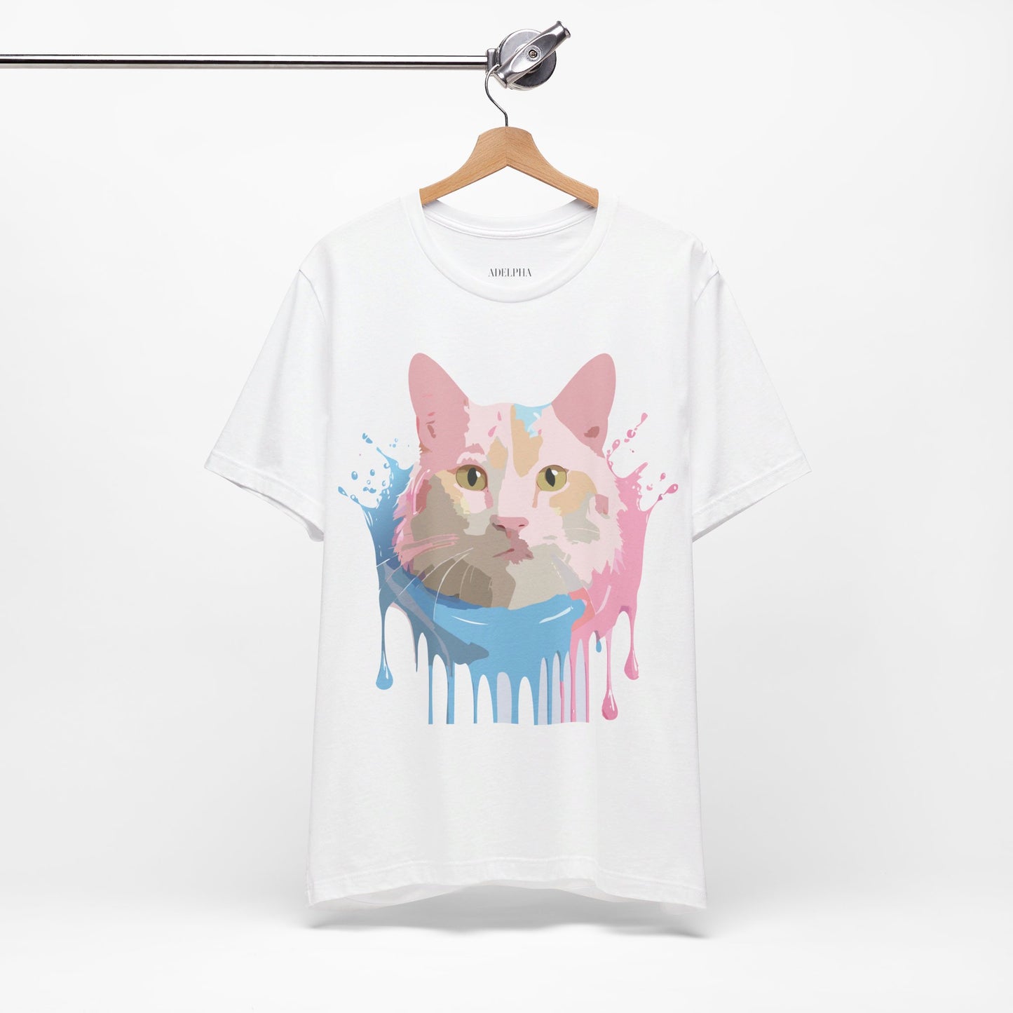 Natural Cotton Tee Shirt with Cat