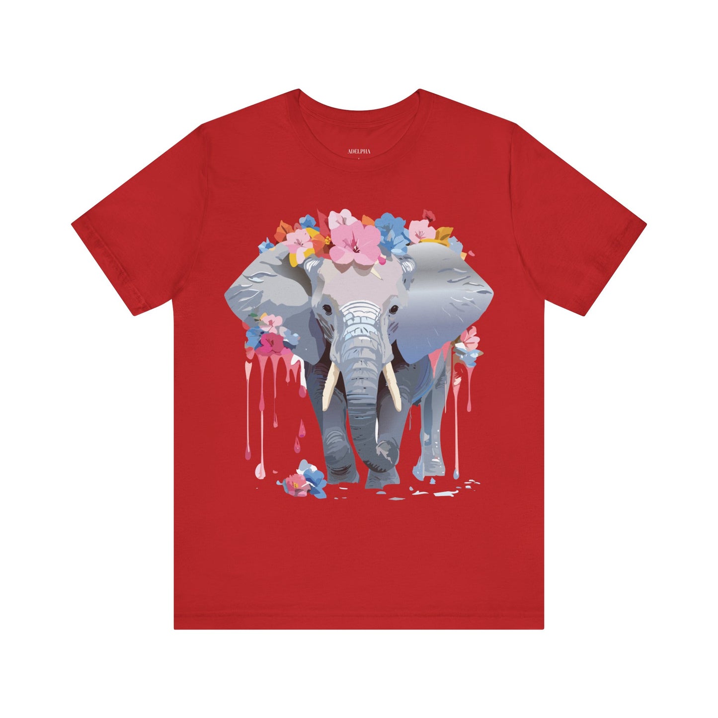 T-shirt en coton naturel avec motif éléphant