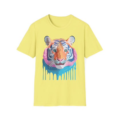Tiger Print Unisex Softstyle Breathable Cotton Tee 64000 Gildan Shirt