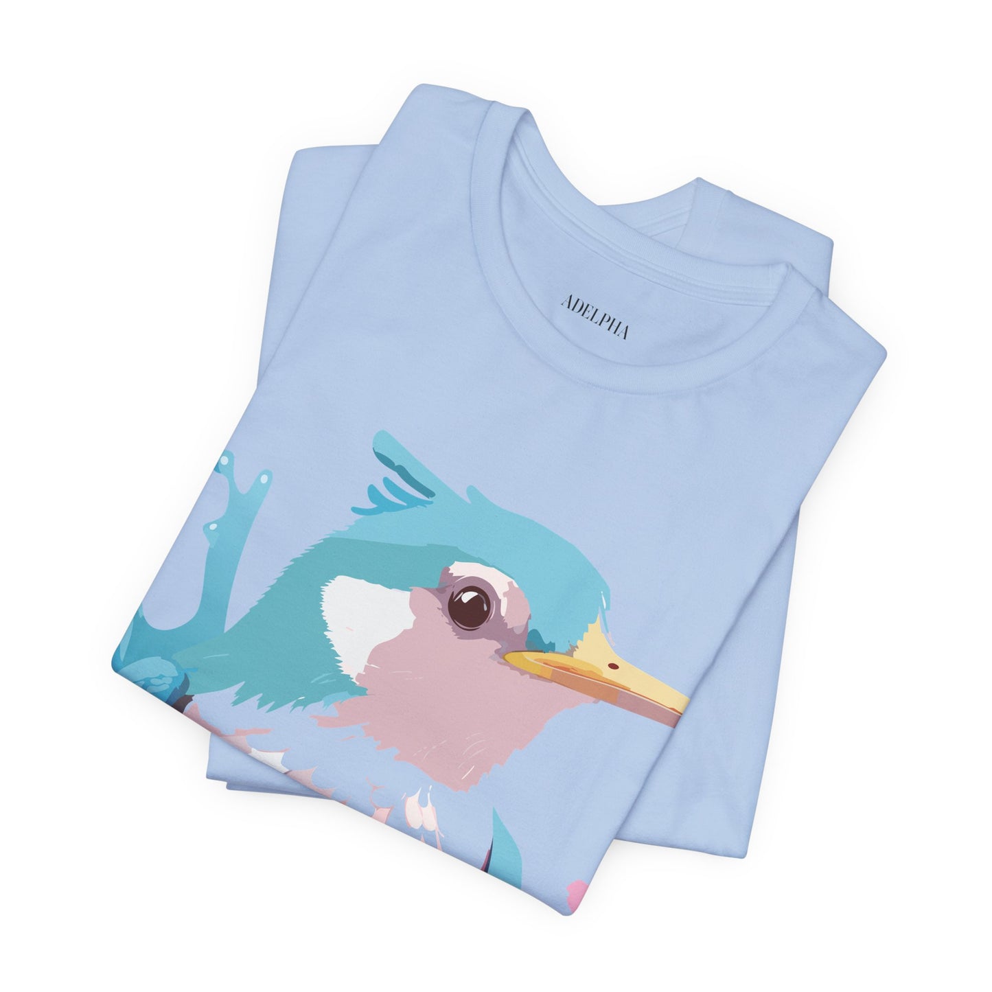 Natural Cotton Tee Shirt with Bird