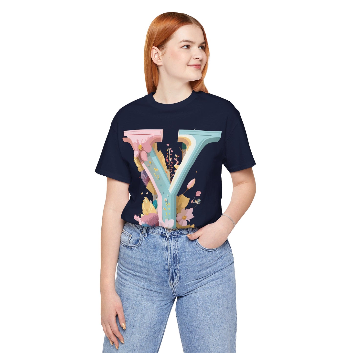 Natural Cotton Tee Shirt - Letters Collection - Y