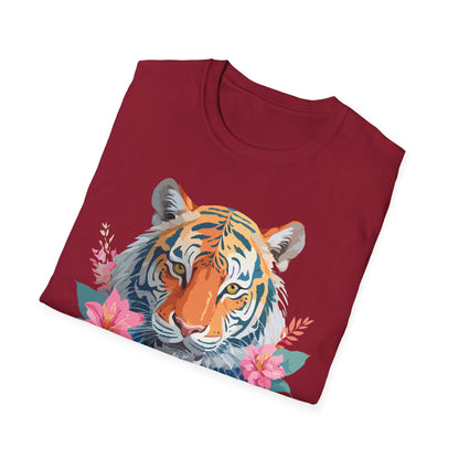 Tiger Unisex Softstyle T Shirt 100 Percent Cotton Gildan 64000 Animal Tee