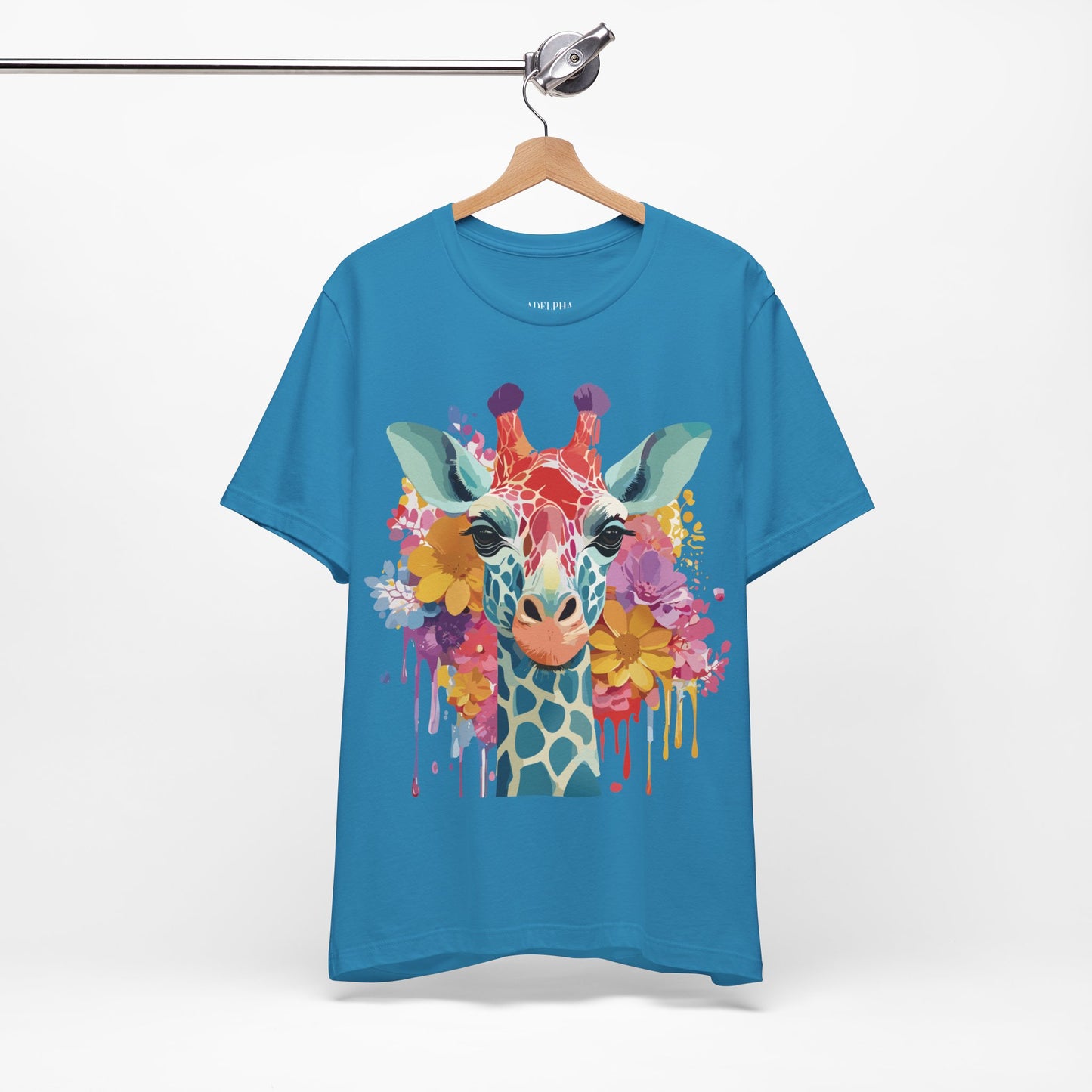 Natural Cotton Tee Shirt with Giraffe