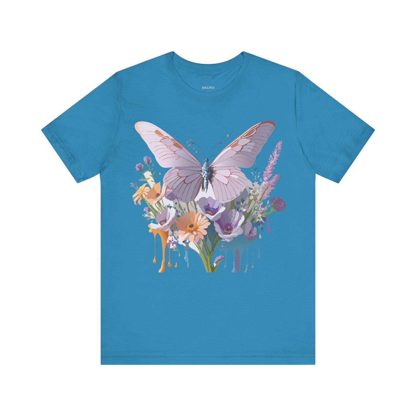 Natural Cotton Tee Shirt with Butterfly