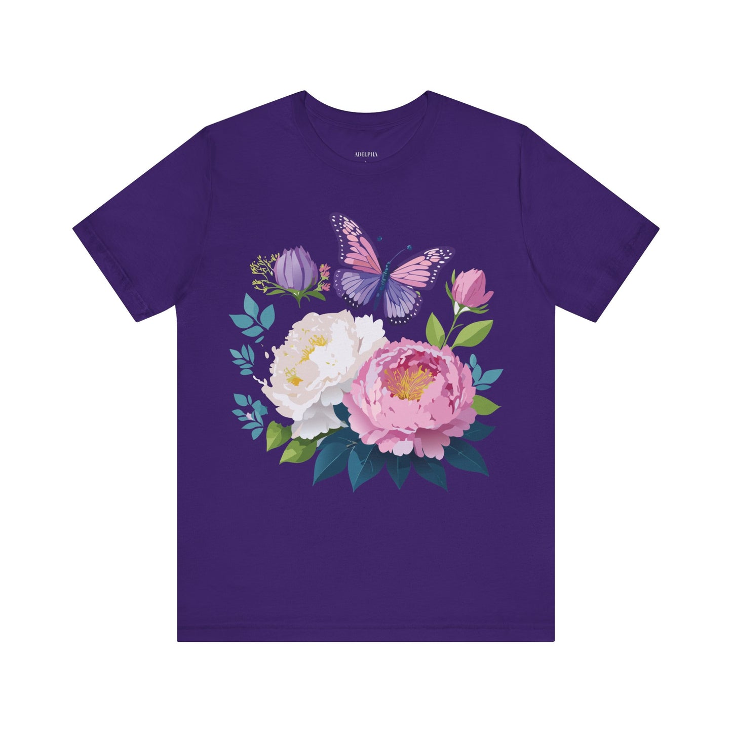 T-shirt en coton naturel avec fleurs