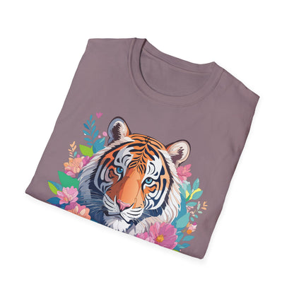 Tiger Themed Unisex Cotton Short Sleeve T Shirt Animal Print Tee