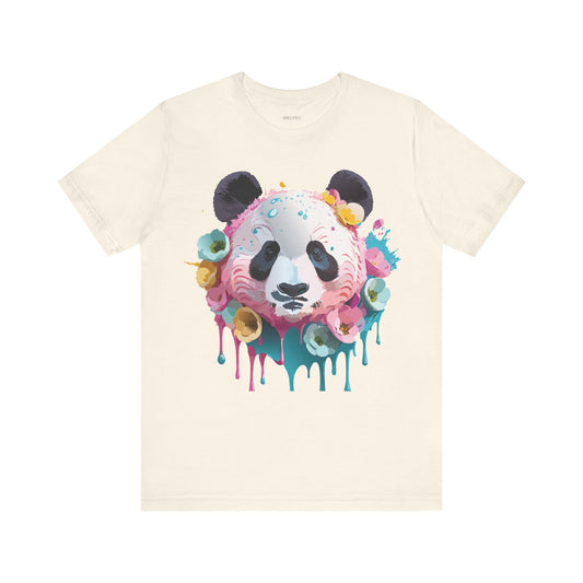 Natural Cotton Tee Shirt with Panda