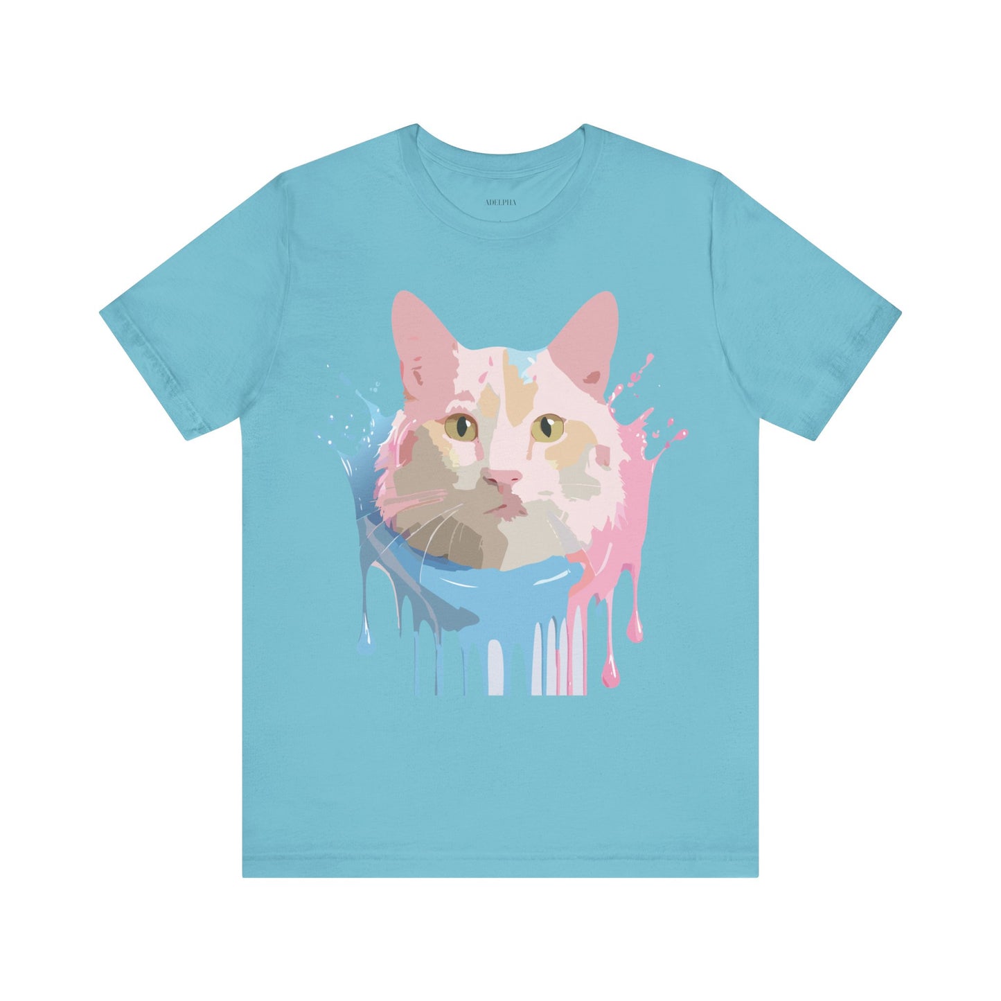 Natural Cotton Tee Shirt with Cat