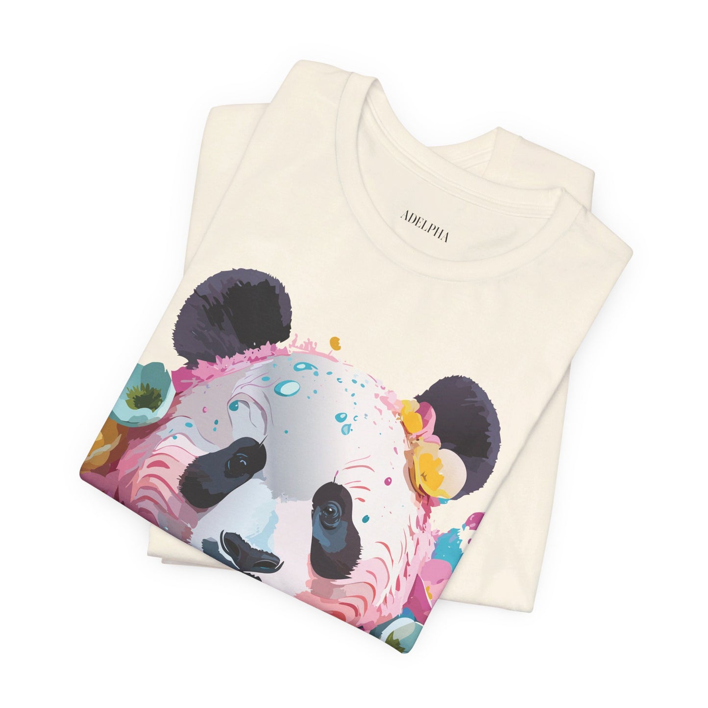 Natural Cotton Tee Shirt with Panda