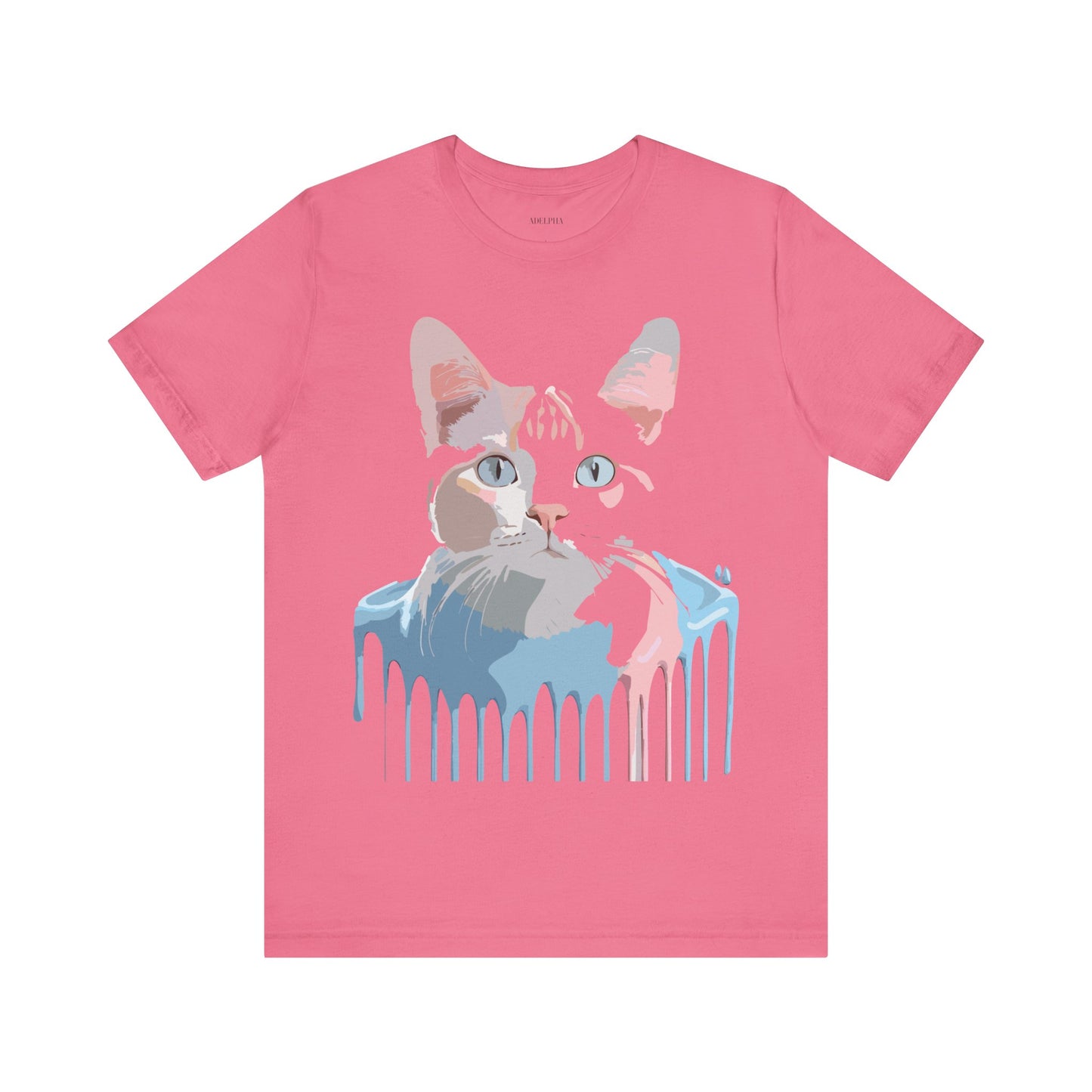 Natural Cotton Tee Shirt with Cat