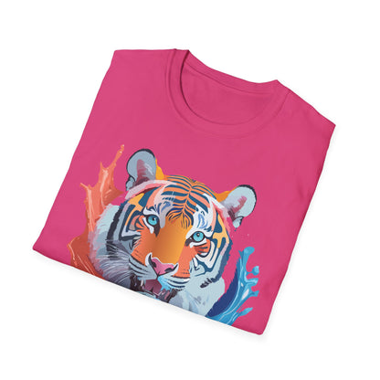 Unisex Tiger Tee Gildan Softstyle Animal Print Shirt Ring Spun Cotton