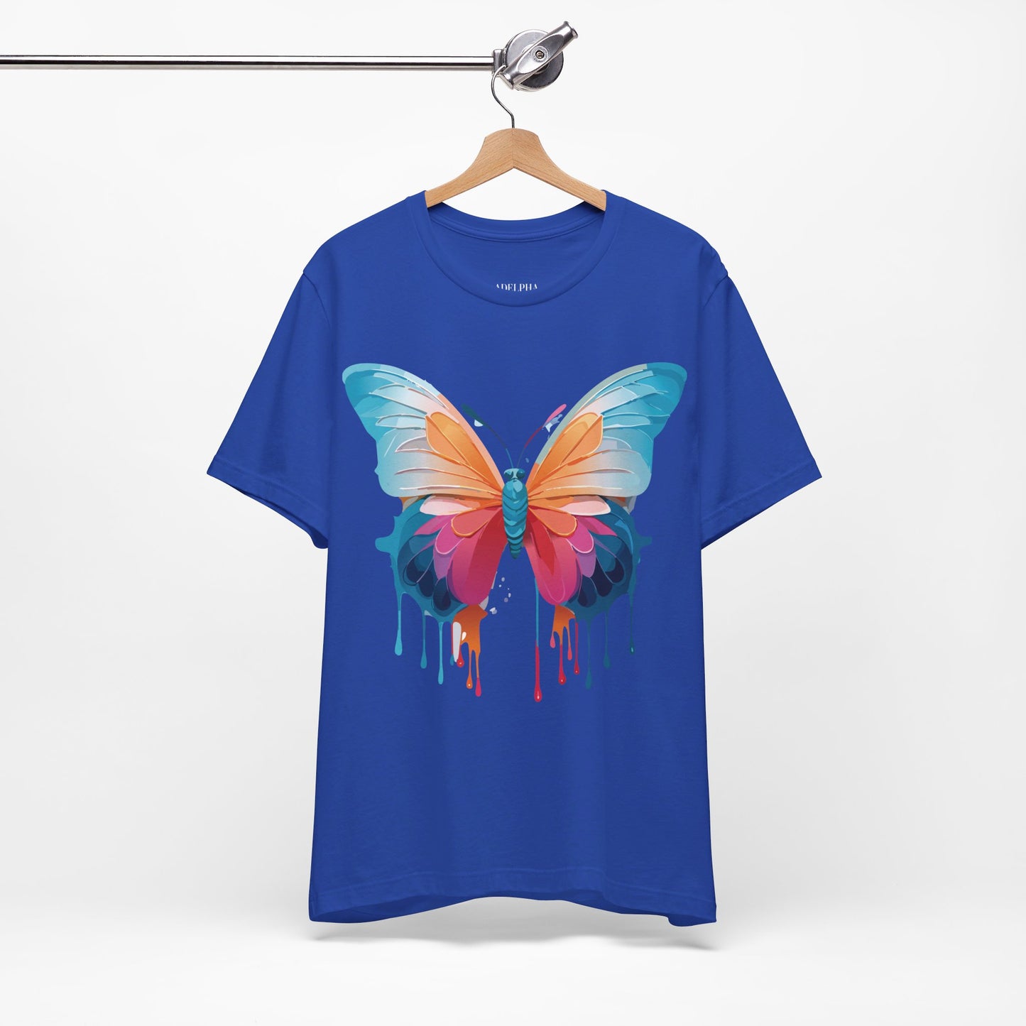 Natural Cotton Tee Shirt with Butterfly