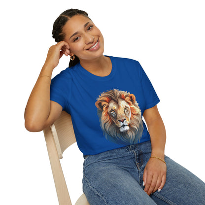 Gildan Softstyle Lion Print T Shirt Floral Tee For Unisex Everyday Comfort