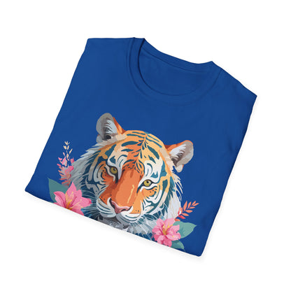 Tiger Unisex Softstyle T Shirt 100 Percent Cotton Gildan 64000 Animal Tee