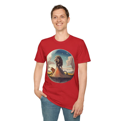 Lion Graphic T Shirt Unisex Softstyle 64000 Gildan 100 Percent Cotton Tee