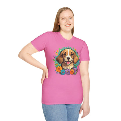 Dog Lover Unisex Animal Print T Shirt Cotton Tee Gildan Softstyle 64000